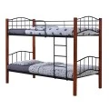 PALOMA Double Deck Bed 90x200 Metal Black/Wood Walnut