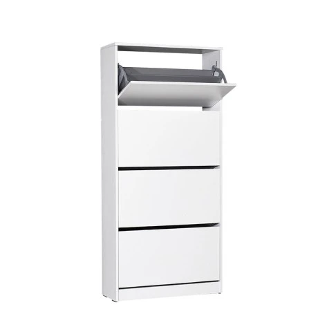 Παπουτσοθήκη Flat Duo Megapap 24 ζευγών χρώμα λευκό 73x26x157εκ.
