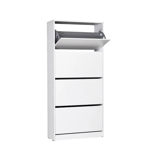 Παπουτσοθήκη Flat Duo Megapap 24 ζευγών χρώμα λευκό 73x26x157εκ.