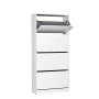 Παπουτσοθήκη Flat Duo Megapap 24 ζευγών χρώμα λευκό 73x26x157εκ.