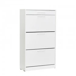 Παπουτσοθήκη Flat Megapap 18 ζεύγων χρώμα λευκό 75x29x128εκ.