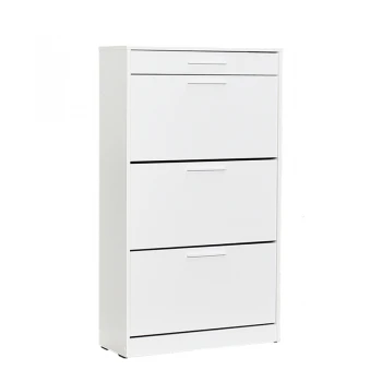 Παπουτσοθήκη Flat Megapap 18 ζεύγων χρώμα λευκό 75x29x128εκ.