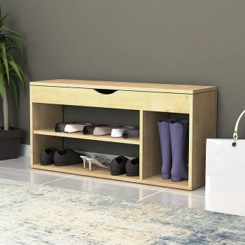 Mod Megapap melamine shoe rack of 8 pairs in sonoma color 105x30x48cm.