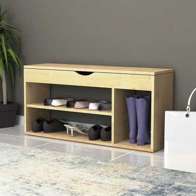 Mod Megapap melamine shoe rack of 8 pairs in sonoma color 105x30x48cm.