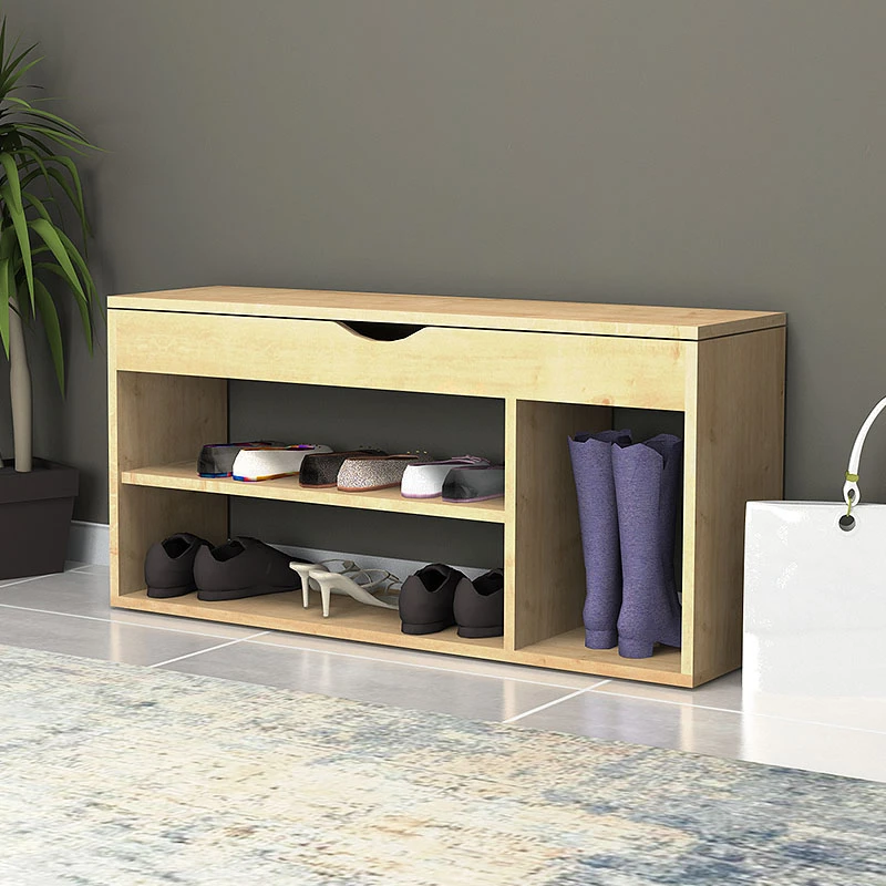 Mod Megapap melamine shoe rack of 8 pairs in sonoma color 105x30x48cm.