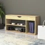 Mod Megapap melamine shoe rack of 8 pairs in sonoma color 105x30x48cm.