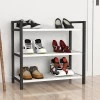 Navari Megapap metallic - melamine shoe rack of 9 pairs in black - white color 66x36x70cm.