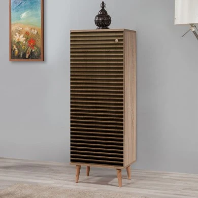 Soho Megapap melamine shoe cabinet in sonoma color 50x38x135cm.