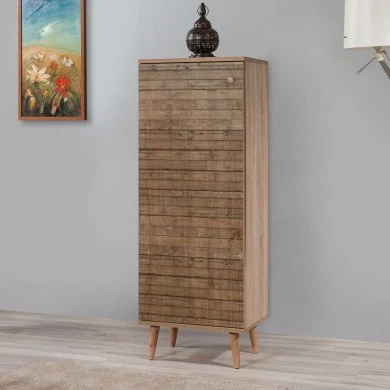 Soho Megapap melamine shoe cabinet in sonoma color 50x38x135cm.