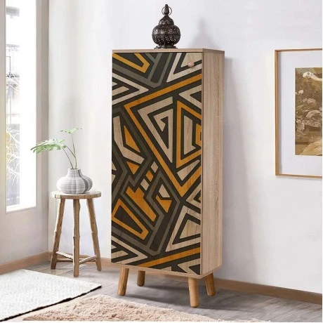 Soho Megapap melamine shoe cabinet in sonoma color 50x38x135cm.