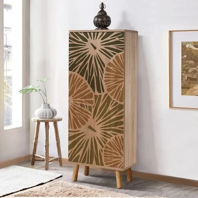 Soho Megapap melamine shoe cabinet in sonoma color 50x38x135cm.