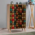 Soho Megapap melamine shoe cabinet in sonoma color 80x36x127cm.