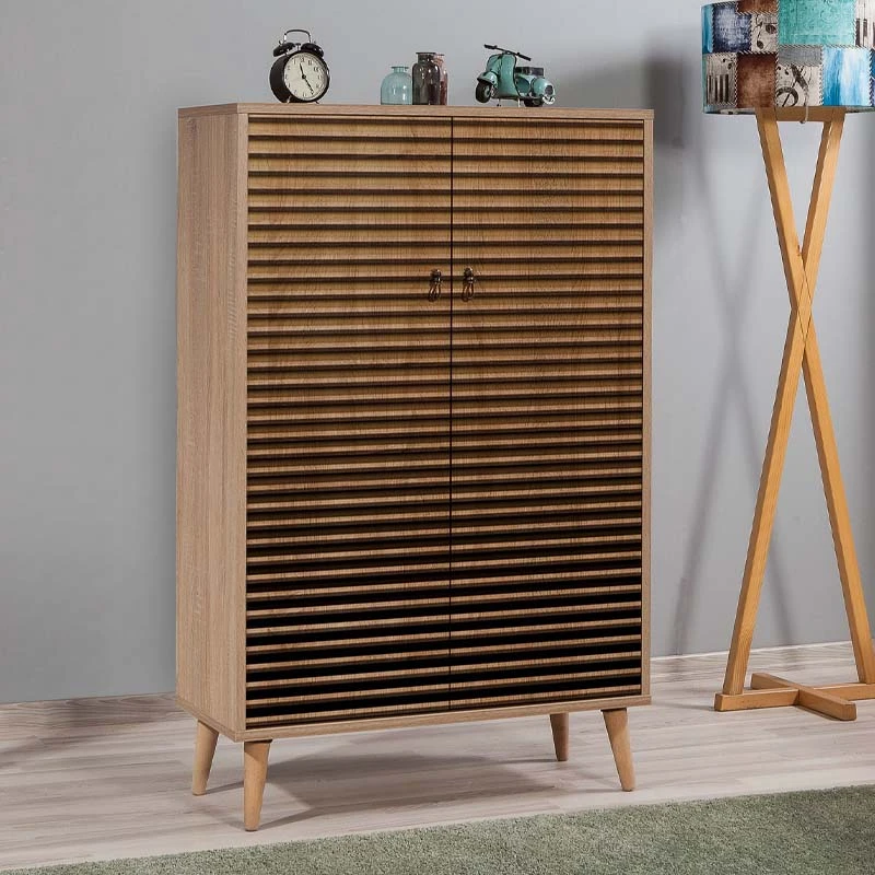 Soho Megapap melamine shoe cabinet in sonoma color 80x36x127cm.