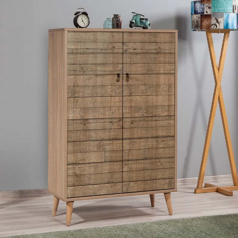 Soho Megapap melamine shoe cabinet in sonoma color 80x36x127cm.