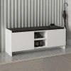 Verly Megapap melamine shoe cabinet in white color 110x33.2x43cm.