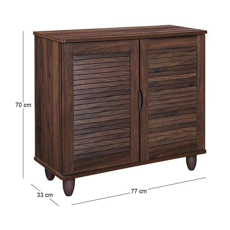 Παπουτσοθήκη 2 Πόρτες Απόχρωση Καρυδί 77x33x70cm
