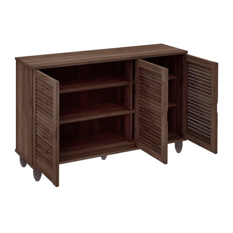 Παπουτσοθήκη 3 Πόρτες Απόχρωση Καρυδί 110x33x77cm