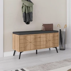 Dune Megapap melamine shoe bench in sapphire oak color 107x35x55cm.