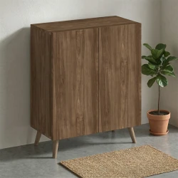 Luce Megapap melamine shoe cabinet in walnut color 70x35x85cm