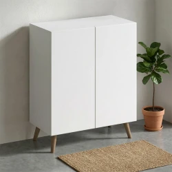 Luce Megapap melamine shoe cabinet in white color 70x35x85cm
