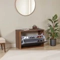 Παπουτσοθήκη μελαμίνης 6 ζεύγων Step Megapap σε χρώμα καρυδί 60x30x42εκ.