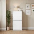 Παπουτσοθήκη μελαμίνης Flat Duo Megapap 24 ζευγών σε χρώμα λευκό 73x26x157εκ.