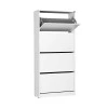 Flat Duo Megapap shoe rack of 24 pairs in white color 73x26x157cm.
