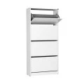 Παπουτσοθήκη μελαμίνης Flat Duo Megapap 24 ζευγών σε χρώμα λευκό 73x26x157εκ.