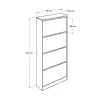 Flat Duo Megapap shoe rack of 24 pairs in white color 73x26x157cm.