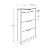 Flat Megapap shoe rack of 18 pairs in white color 75x29x128cm.