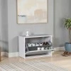 Παπουτσοθήκη μελαμίνης Step Megapap 6 ζευγών σε χρώμα λευκό 60x30x42εκ.