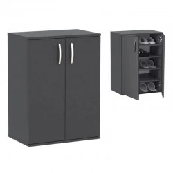 Manolo Megapap melamine shoe cabinet in anthracite color 60x38x81.4cm.