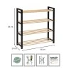 Shoe rack wooden - plastic color black - natural 66x20x68cm.