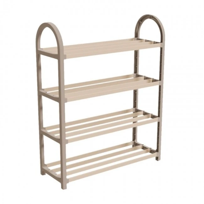 Shoe rack wooden - plastic color beige - natural 67x18x65cm.