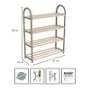 Shoe rack wooden - plastic color beige - natural 67x18x65cm.