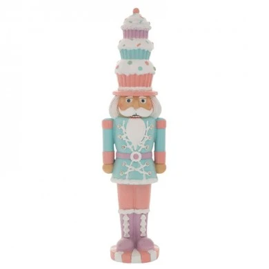 LED PASTEL RESIN NUTCRACKER 12X10X46CM