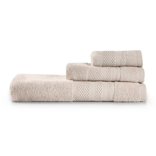 Πετσέτες μπάνιου Piramit Capa Home σετ 3 τμχ 450gr/m² χρώμα cappuccino