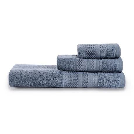 Piramit bath towels set of 3 pcs 450gr/m²  indigo blue color