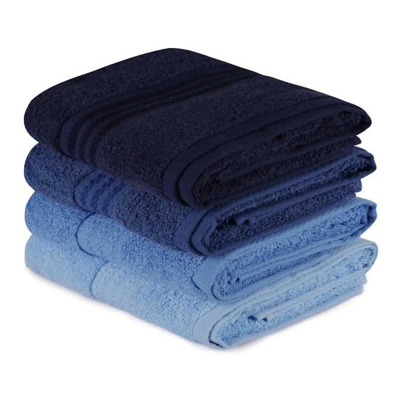 Rainbow bath towels set of 4 pcs 500gr/m² shades blue