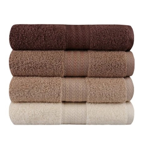 Rainbow bath towels set of 4 pcs 500gr/m² shades brown