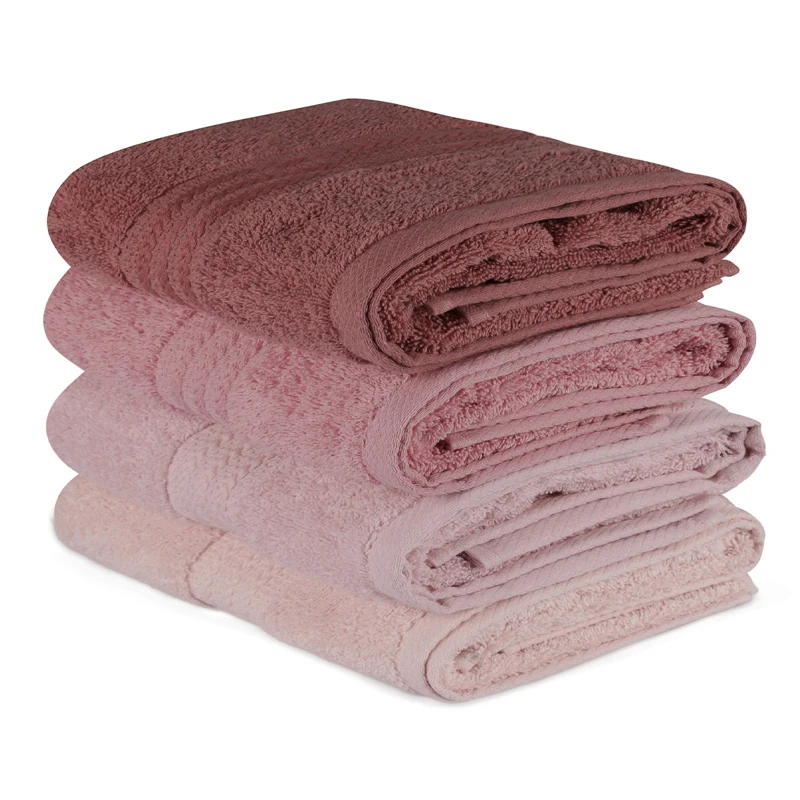 Rainbow bath towels set of 4 pcs 500gr/m² shades pink