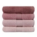 Rainbow bath towels set of 4 pcs 500gr/m² shades pink