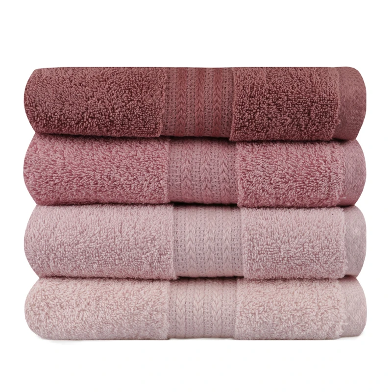Rainbow bath towels set of 4 pcs 500gr/m² shades pink