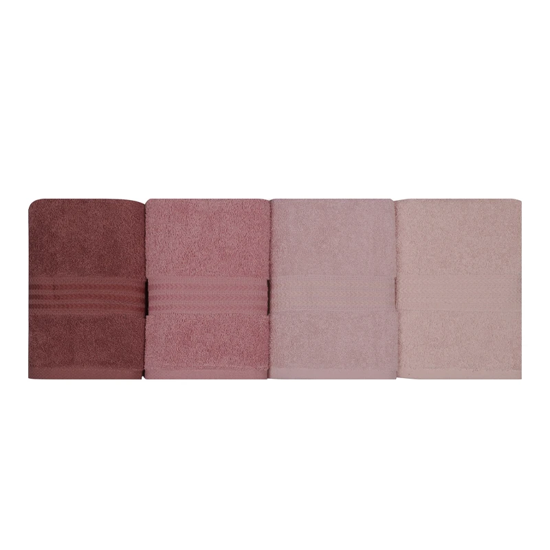 Rainbow bath towels set of 4 pcs 500gr/m² shades pink