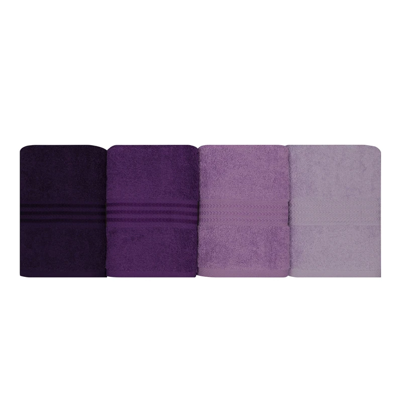 Rainbow bath towels set of 4 pcs 500gr/m² shades purple