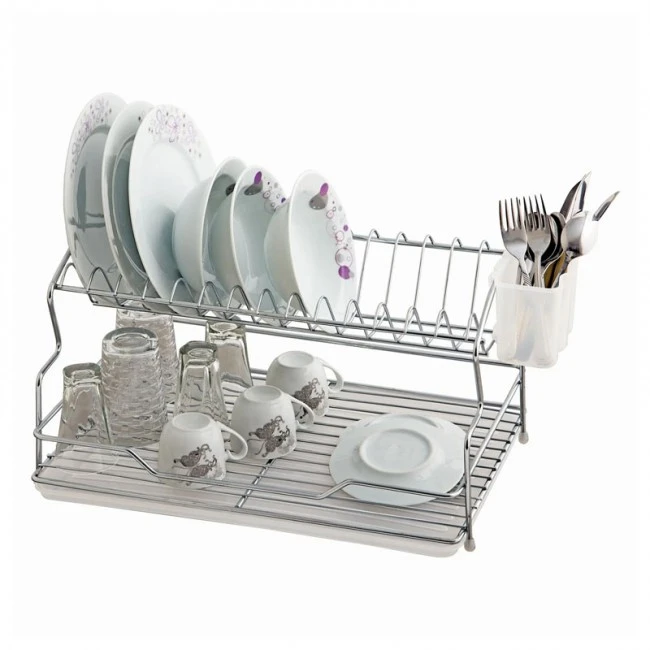 Perilla metalic dish rack in silver color 40x27x20cm.