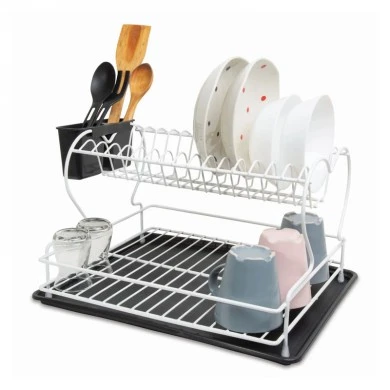 Perilla metalic dish rack in white color 45x34x25cm.