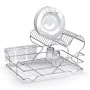 Double metal chrome plate holder in silver color 32x22x25cm.