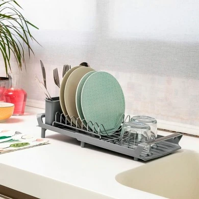 Drackish expandable plate holder InnovaGoods V0103776 stainless steel - polypropylene color gray 28x20x13cm.