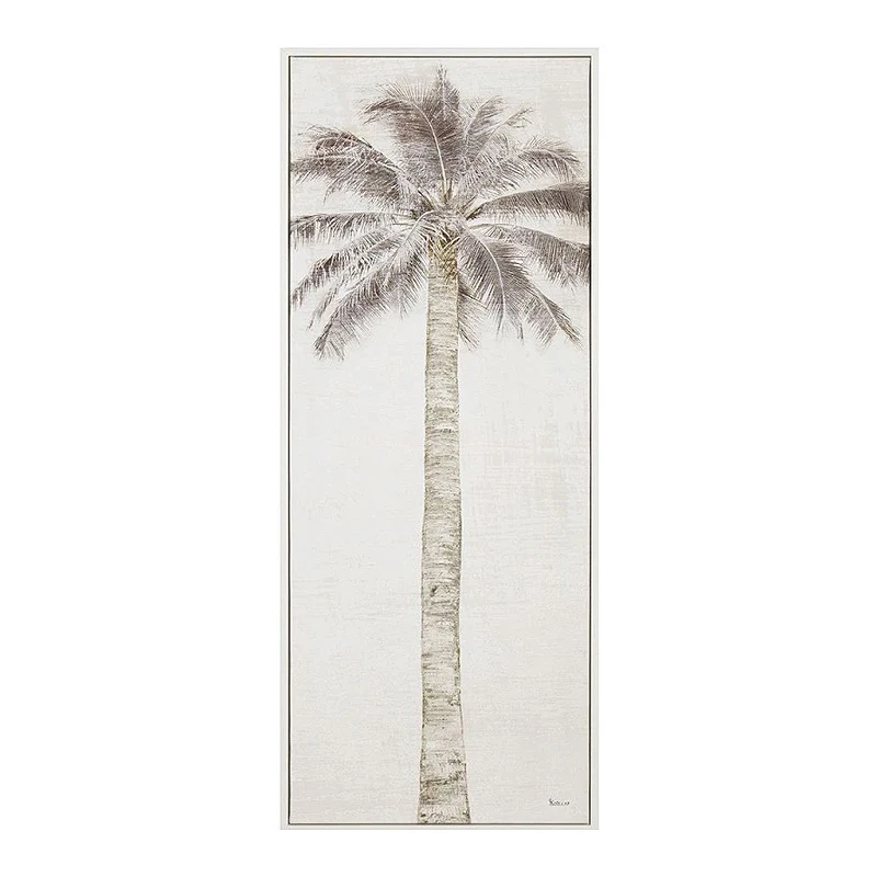 FRAMED PRINT ON CANVAS 40X100 CM PALM TREE